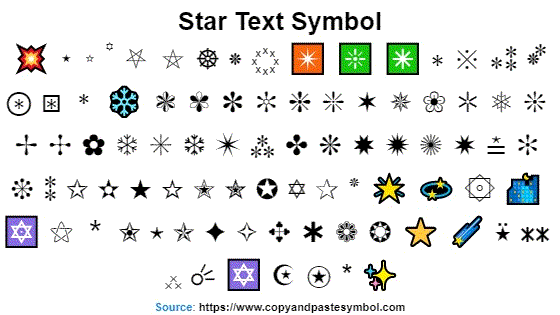 Star Symbols - Copy and Paste