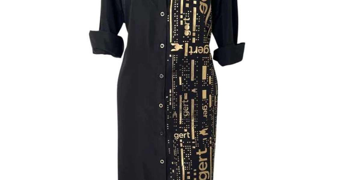 Elevate Your Style with a Stunning Black and Gold Shirt Dress