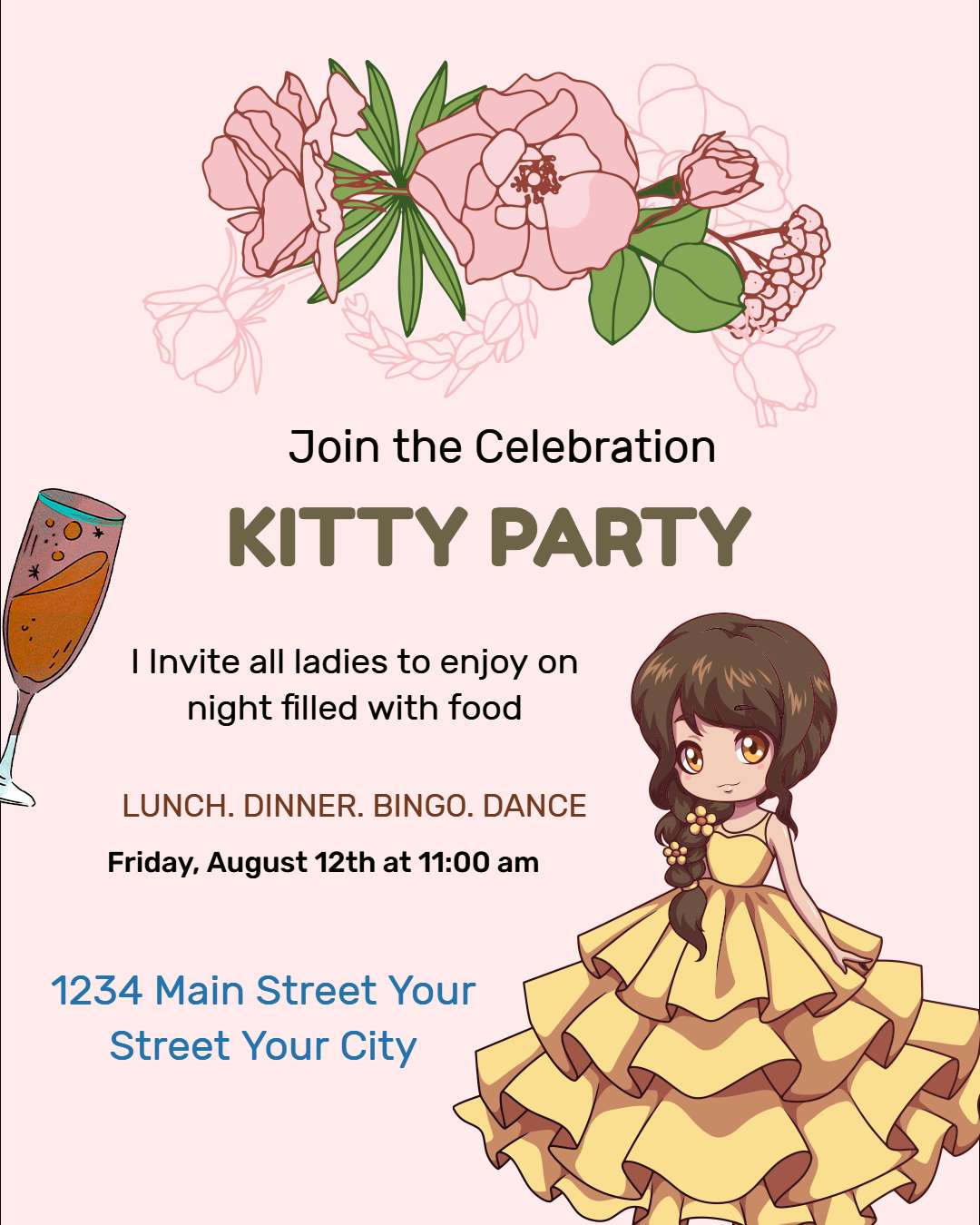 kitty party invitation card