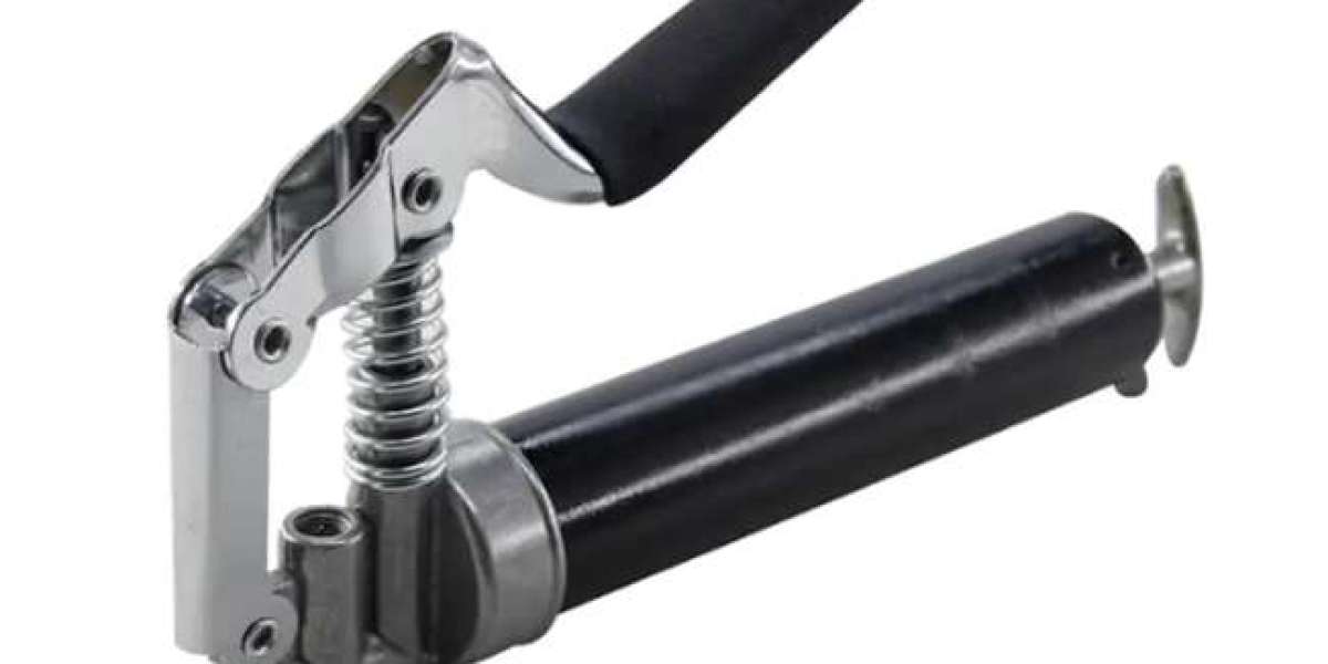 What are the different types of grease that can be used in a heavy-duty grease gun?